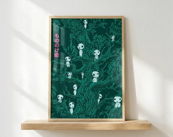 Kodama Poster | Forest Spirit Wall Art | Ghibli Inspired Print | Nature Aesthetic Decor | Japanese Spirit Art | Anime Poster | Fan Gift
