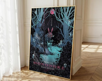 Princess Mononoke Poster | Studio Ghibli Wall Art | Anime Film Print | San Decor | Japanese Anime Poster | Fantasy Movie Art | Fan Gift