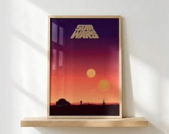 Star Wars Poster | Sci-Fi Movie Wall Art | Galaxy Print | Jedi Aesthetic Decor | Space Adventure Poster | Classic Film Art | Fan Gift