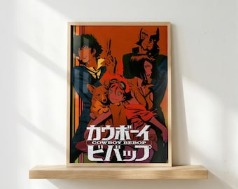 Cowboy Bebop Poster | Anime Wall Art | Space Western Print | Retro Sci-Fi Decor | Spike Spiegel Poster | Fan Gift