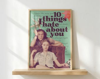 10 Things I Hate About You Poster | 90s Rom-Com Wall Art | Heath Ledger Movie Print | Retro Romance Decor | Teen Film Poster | Fan Gift