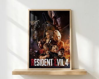 Resident Evil 4 Poster | Survival Horror Wall Art | Leon Kennedy Print | Dark Gaming Decor | Horror Game Poster | Fan Gift