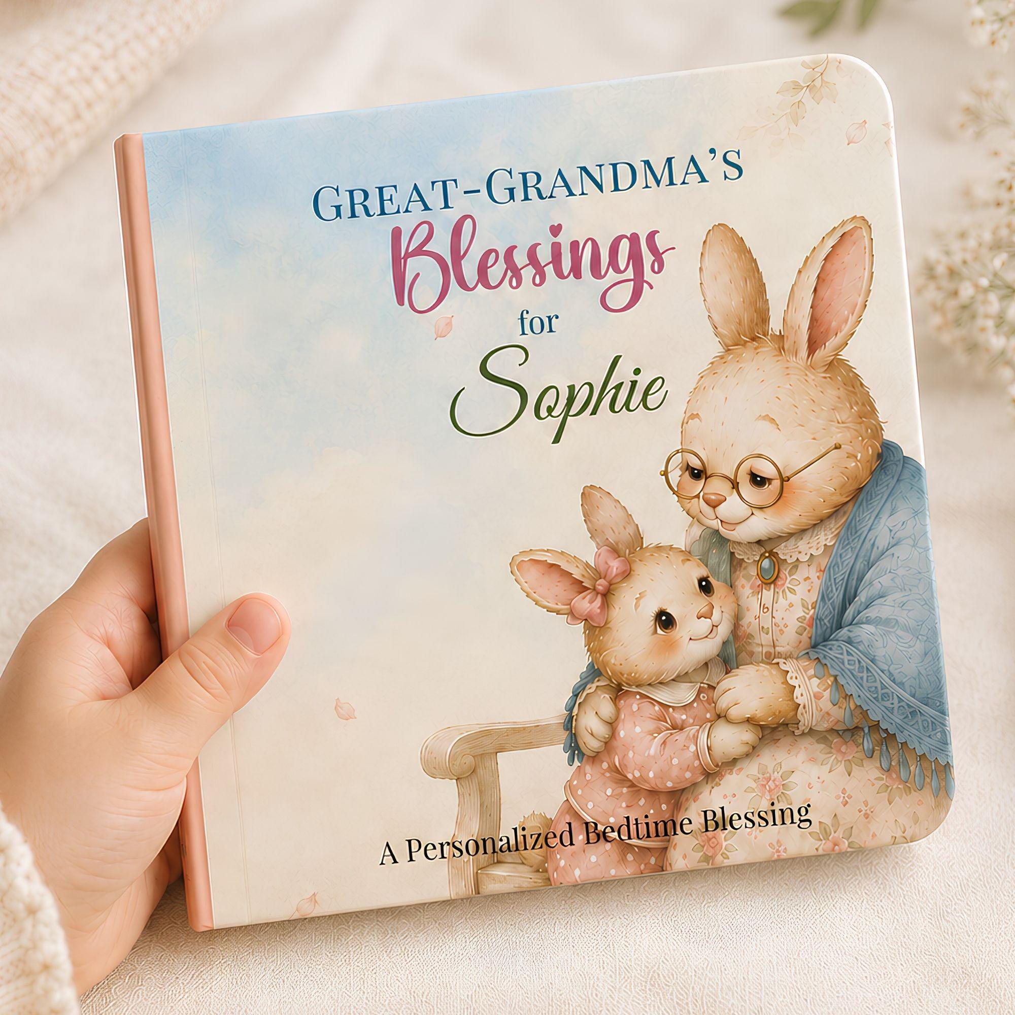 Personalized Christian Baby Book, Great-Grandma's Blessings Board…