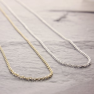 Ultra Delicate Chain Necklace, any length, thin gold necklace, gold filled, delicate necklace silver, simple gold chain, 1gd/1sd