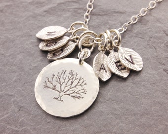 Tree of Life Necklace, gift for grandma, family tree necklace, mother necklace, grandma necklace, initial necklace, nana, 13s