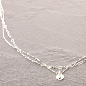 Layering Necklace Set, sterling silver, 14k gold filled, dainty layering necklaces, silver disc necklace, tiny disc, silver mirror necklace