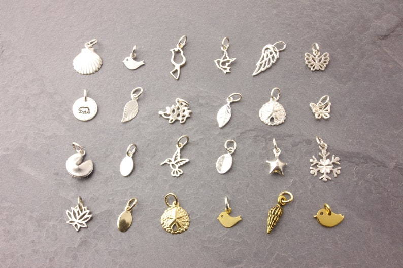 Tiny Charms bracelet charm charms for necklaces silver Etsy
