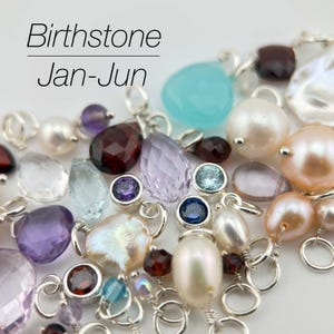 Birthstone Charm, January birthstone charm, February birthstone charm, March birthstone, April birthstone, May birthstone, June birthstone
