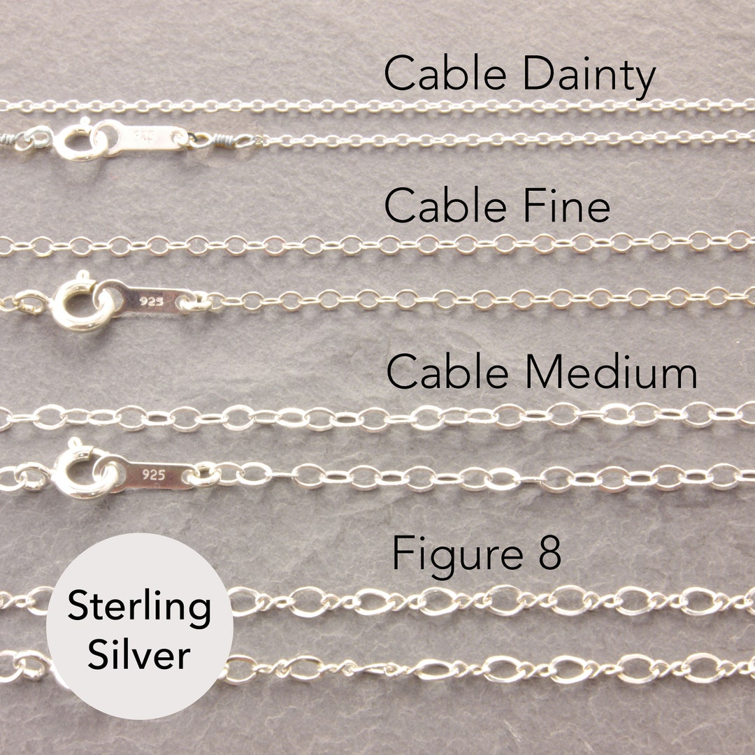 Sterling Silver Chain Necklace, Silver Dainty Necklace