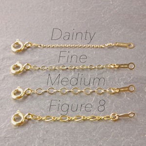 Gold Chain Adjuster, 1.5, 2, 3, 4, gold chain extender, gold necklace adjuster, gold necklace extender, gold adjuster chain, 1g image 1