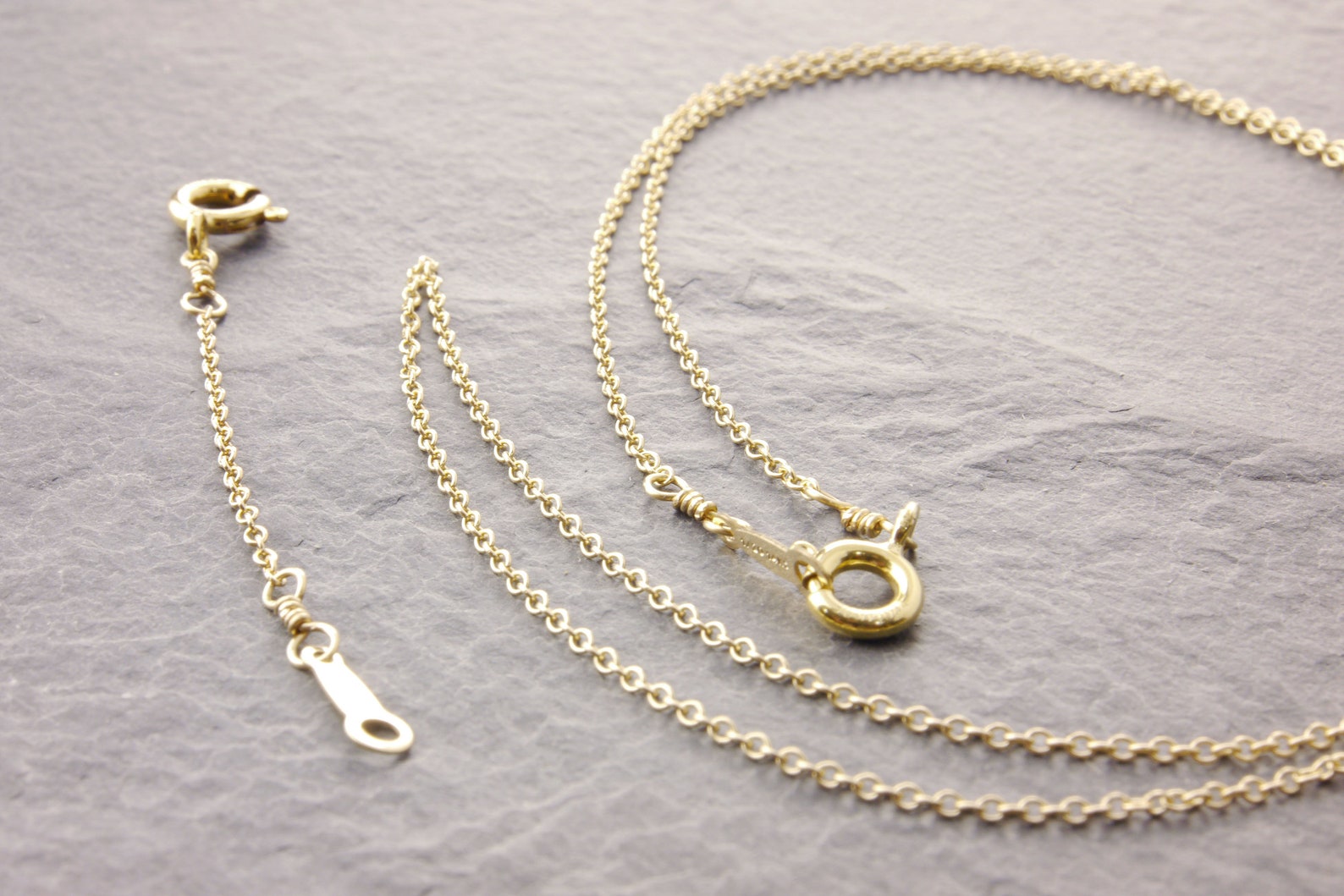 Gold Chain Necklace With Adjuster Thin Gold Chain Gold Etsy