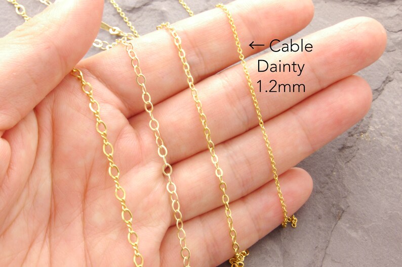 Gold Chain Necklace With Adjuster Thin Gold Chain Gold Etsy