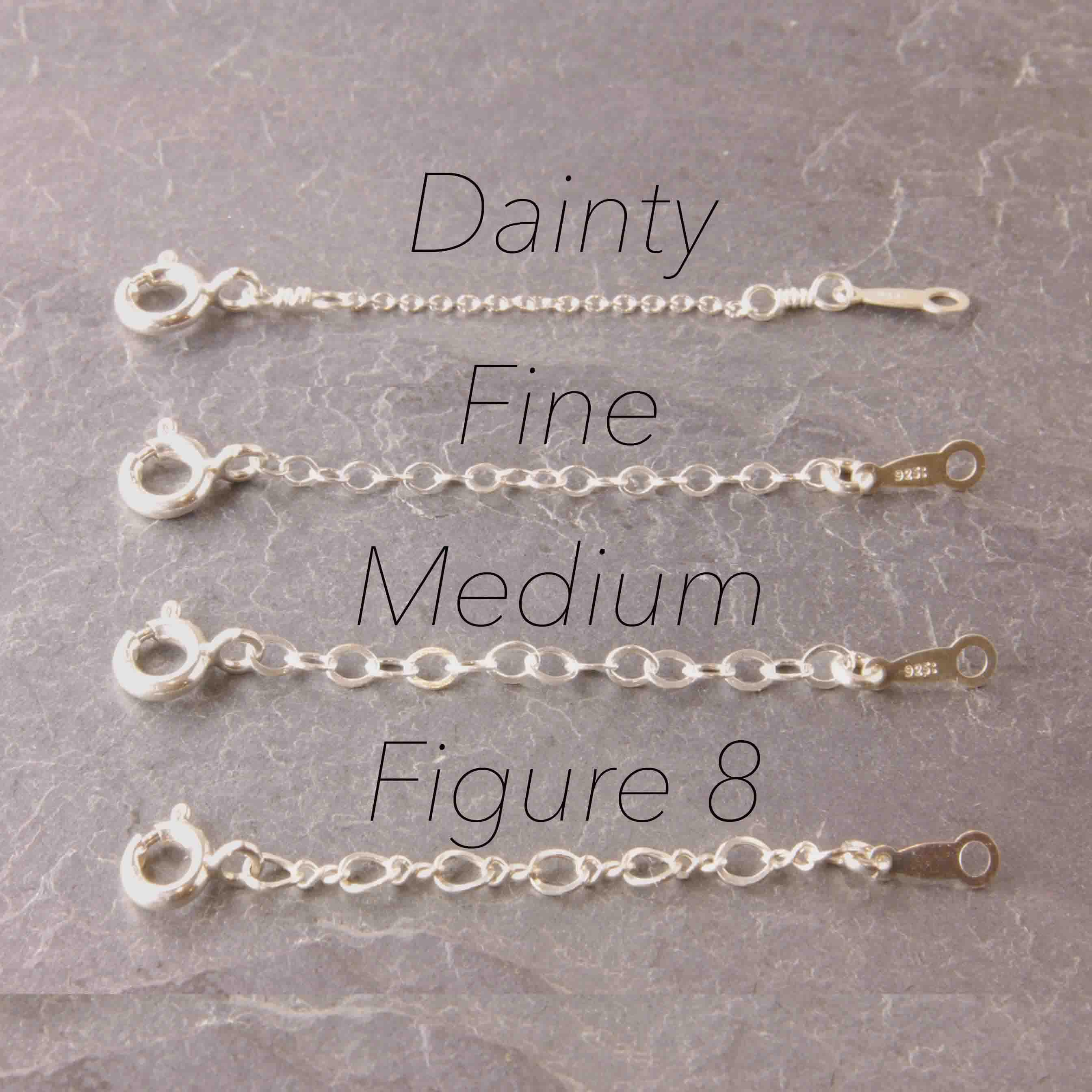 Sterling Silver Necklace Extender, Chain Adjuster, 1", 1.5", 2", 3",…