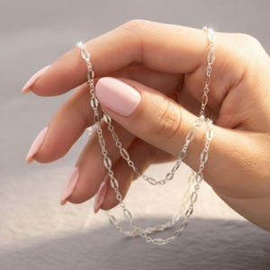 Double Mirror Chain Necklace: Sterling Silver or 14k Gold Filled, 33sg