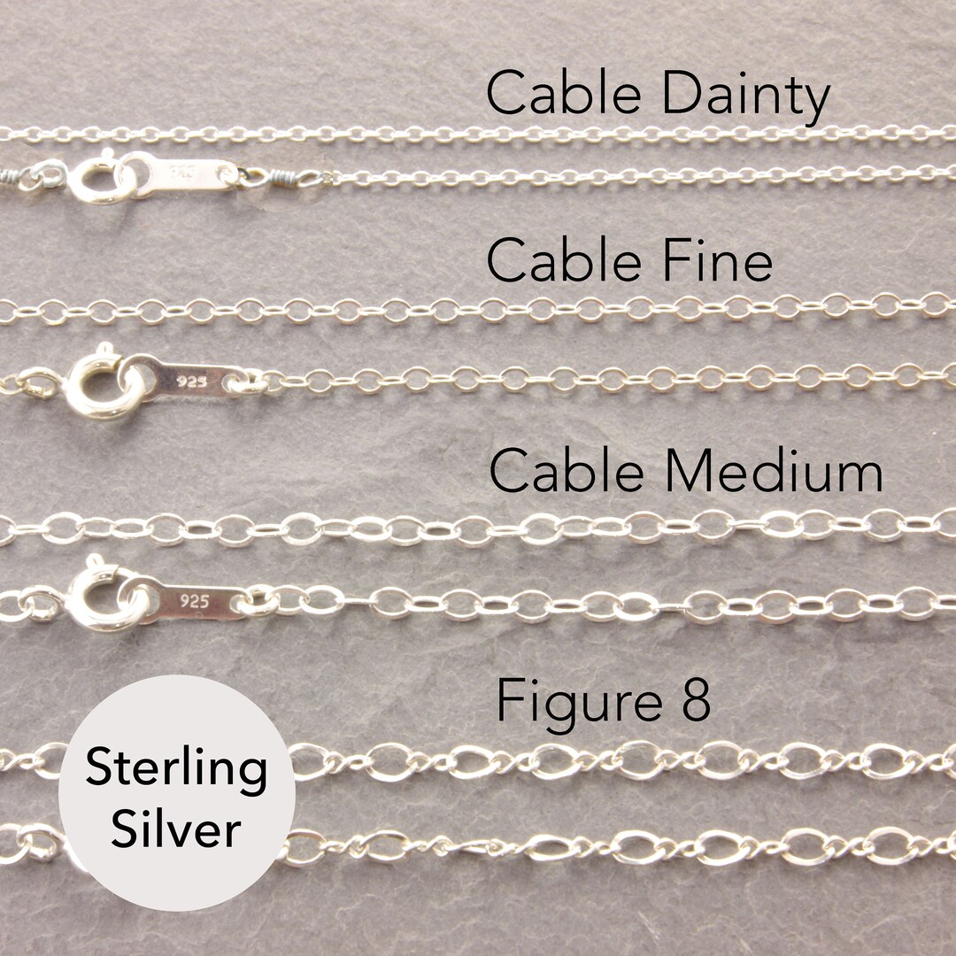 Sterling Silver Necklace, Silver Chain Necklace, Silver Layering Chains