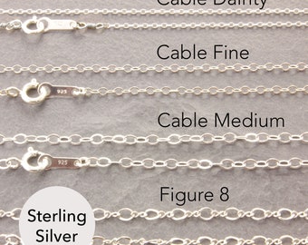 Sterling Silver Necklace, silver chain necklace, silver layering chains, silver choker necklace, silver chain adjuster, silver bracelet, 1s