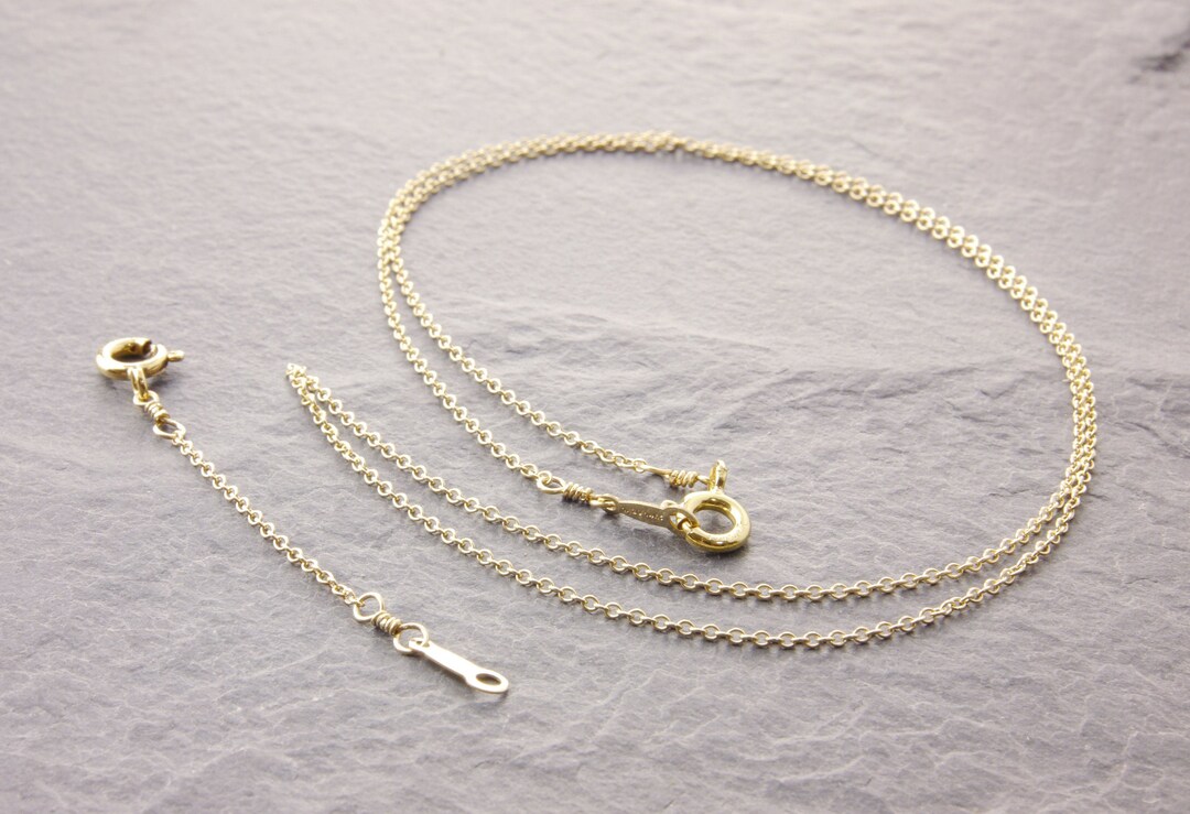 Gold Chain Necklace With Adjuster Thin Gold Chain Gold Etsy