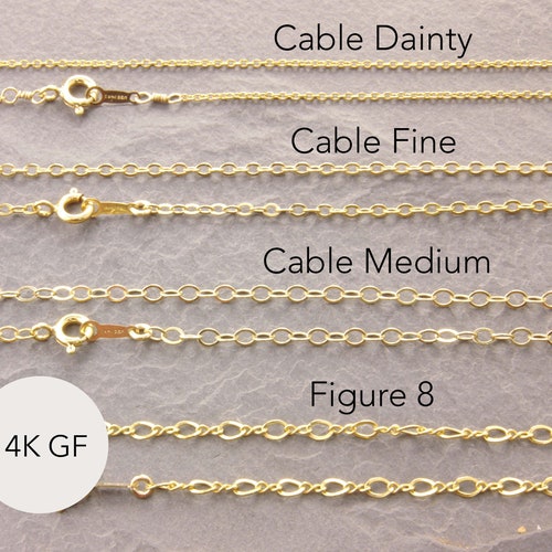 Plain Gold Chain Necklace 12 to 36 