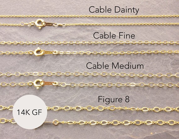 Plain Gold Chain Necklace 12 to 36 