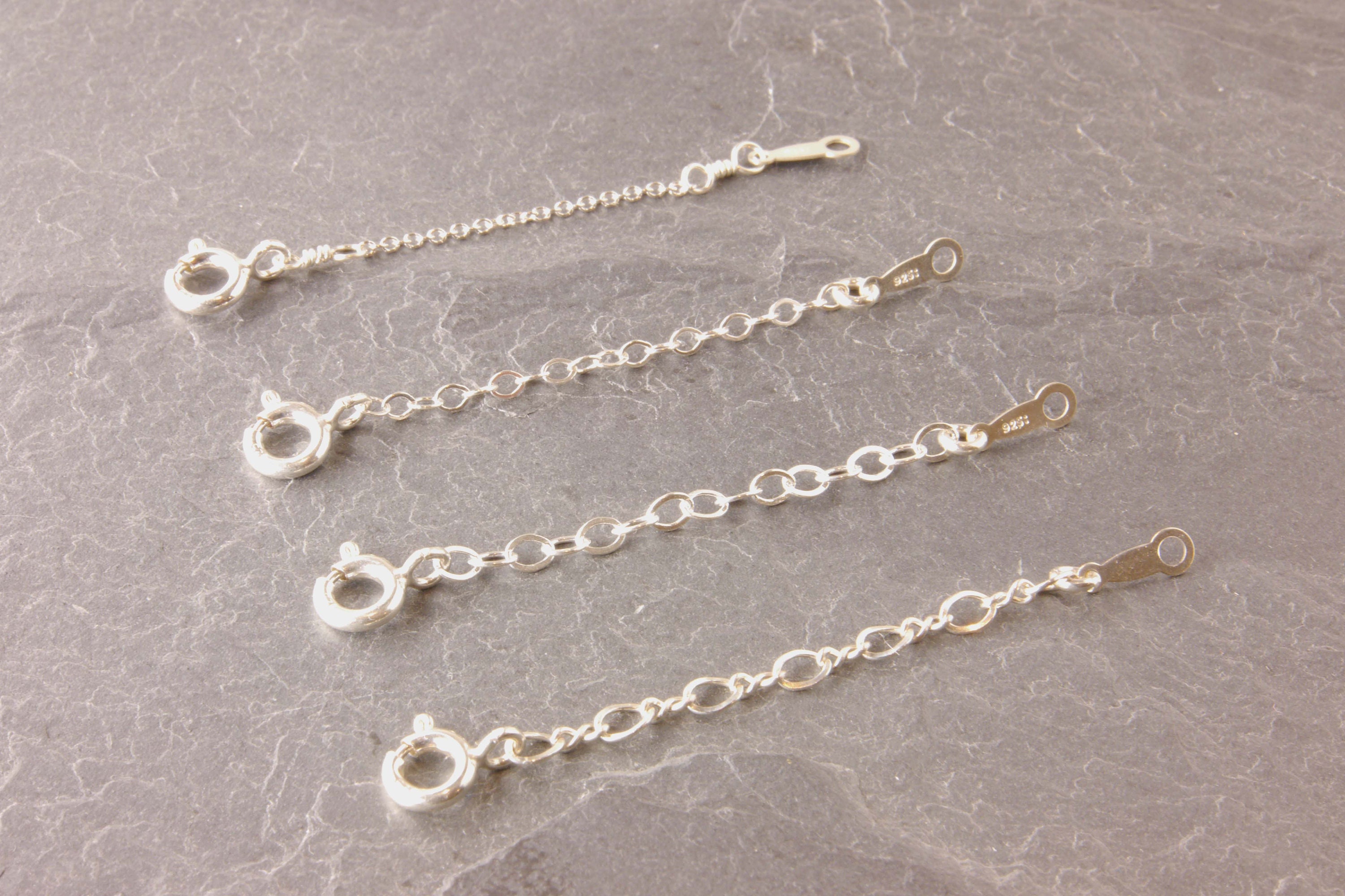 2mm Sterling Silver Figure 8 Chain Extender for Necklace or
