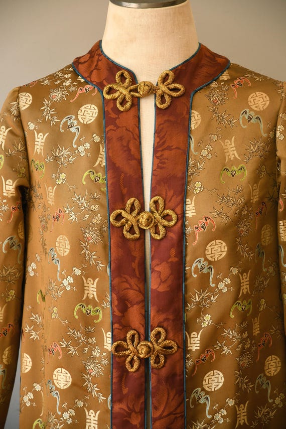Michael-John chinese silk brocade jacket with frog