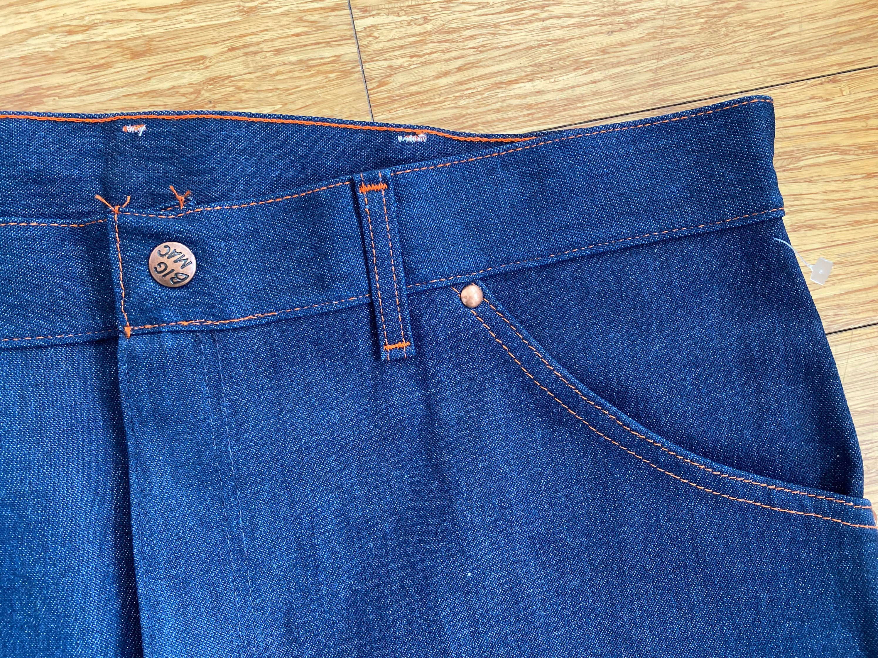 Vintage NWOT 70s Big Mac Jeans Carpenter Baggy Mens Orange