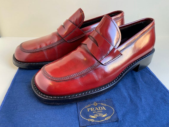 prada penny loafers mens