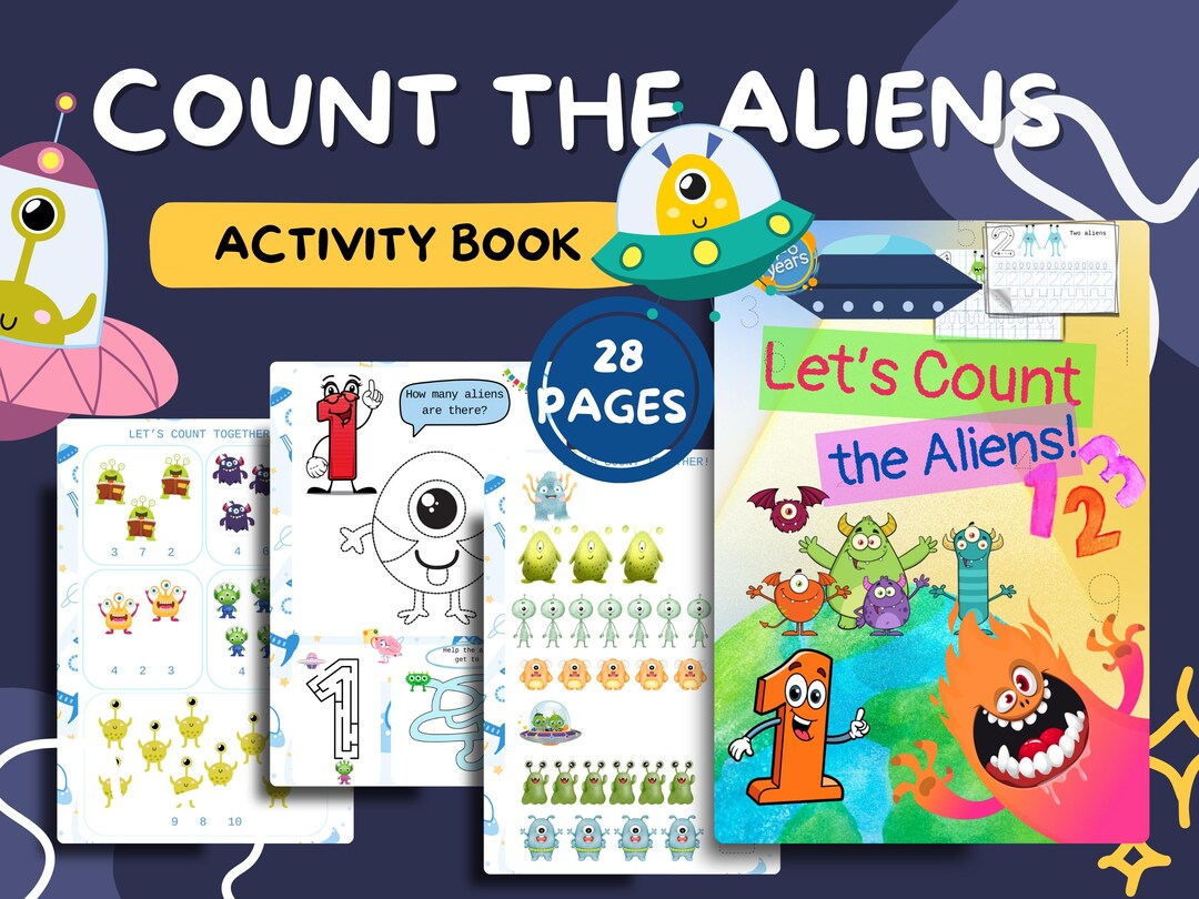 Alien Counting Activity Book | Preschool Math Workbook Printable PDF ...
