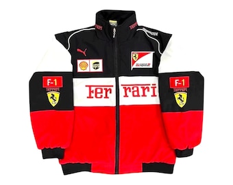 Veste de course Formule 1 Ferrari tricolore vintage Puma