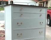 Two Tone White Federal Highboy, Chest by Dixie Farmhouse Chic