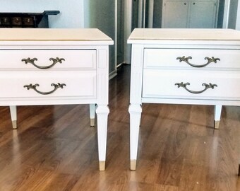 Cream Nightstand Etsy