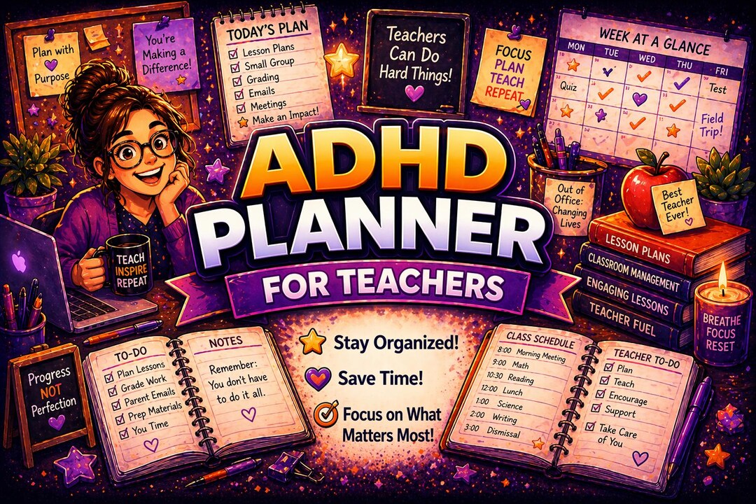 Printable ADHD Planner for Teachers | Weekly Reset Bundle - Etsy