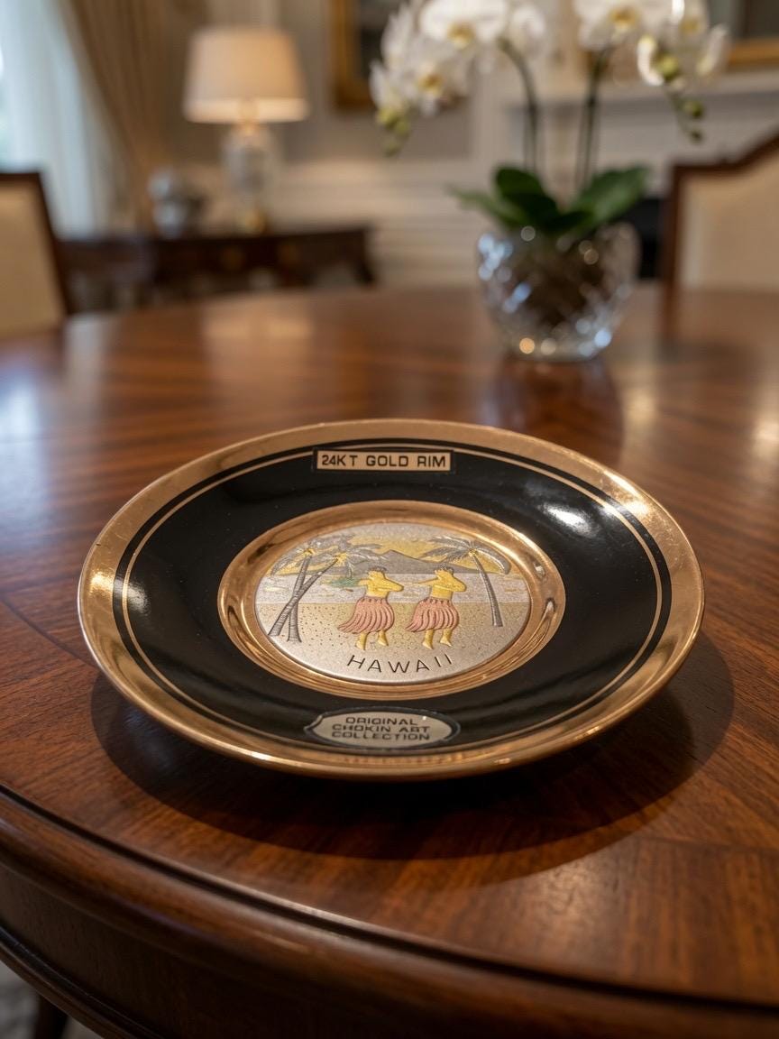 Dynasty Gallery Chokin Art 24 Kt Gold Rim Plate - Etsy