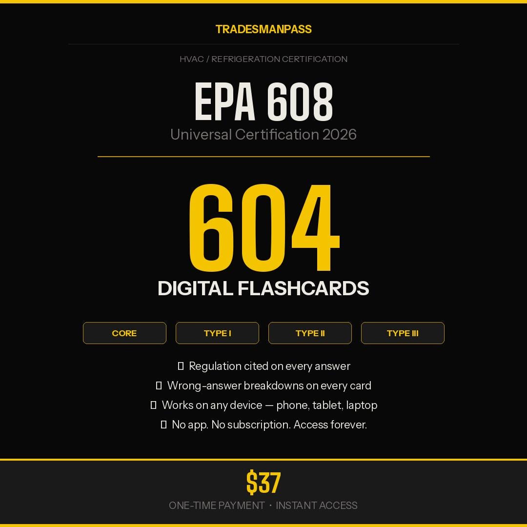 EPA 608 Flashcards | 604-card Digital Deck | HVAC Refrigeration ...