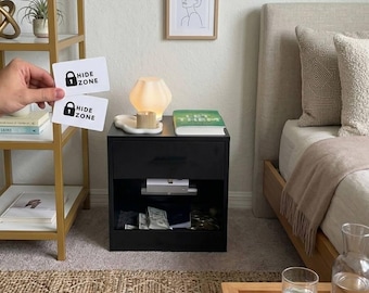 Hidden Safe Furniture, Hidden Compartment Nightstand, Secret Compartment Furniture, Narrow Nightstand with Hidden Drawer, Storage Sidetable