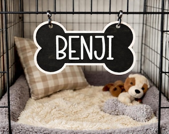 DOG BONE Name Sign - Crate and Dog Bed Decor