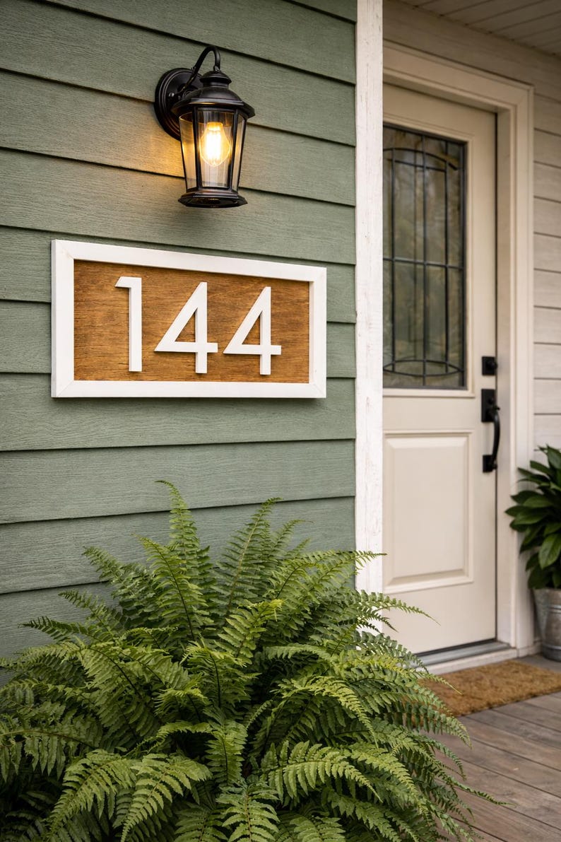 Address Board Wood House Address Sign - Modern Rectangle House Numbers - Etsy