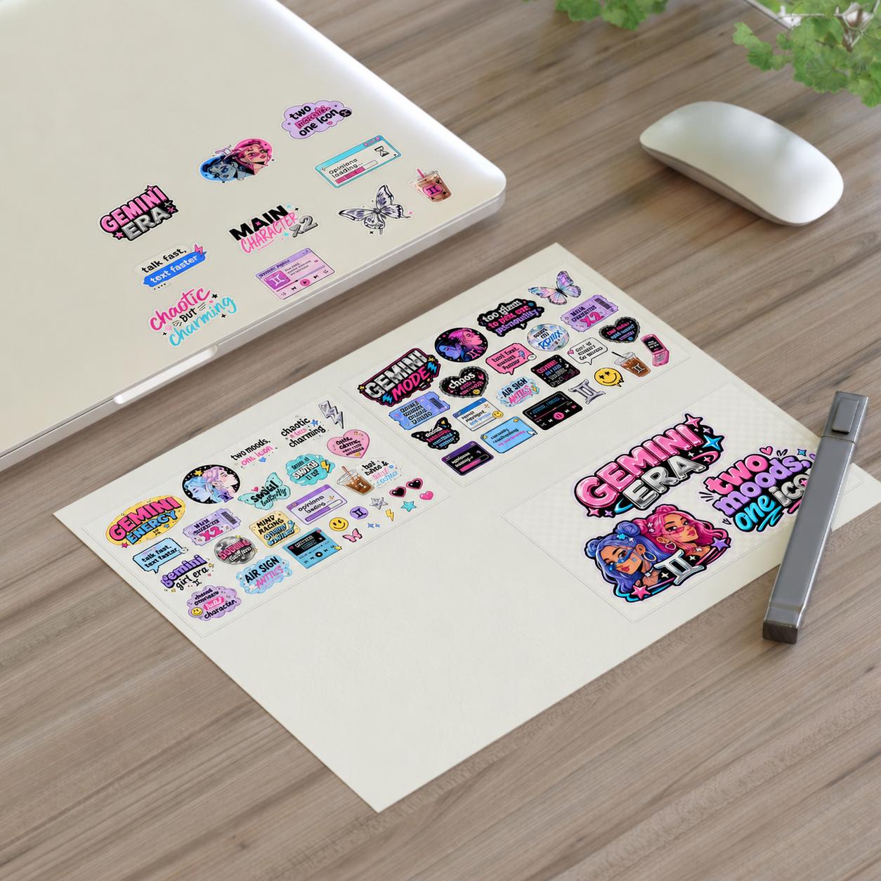 Gemini Era Sticker Sheet | Two Moods, One Icon, Astrology Planner Stickers
