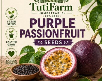 TutiFarm Purple Passion Fruit Seeds Packet Fast Growing Maracuya Granadilla Trop