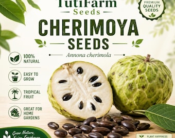 TutiFarm Cherimoya Custard Apple Seeds Rare Exotic Fruit Seeds for Growing
