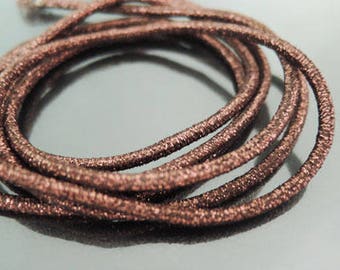 Elastic Cord 2mm - Metallic Brown Round Stretch Elastic Drawcord Rope Cord ( 1 , 5 or 10 Yards )