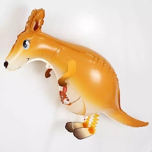 Balões canguru - ENORME animal canguru de 24 polegadas, balão marrom (decoração de aniversário e suprimentos para balões de festa)