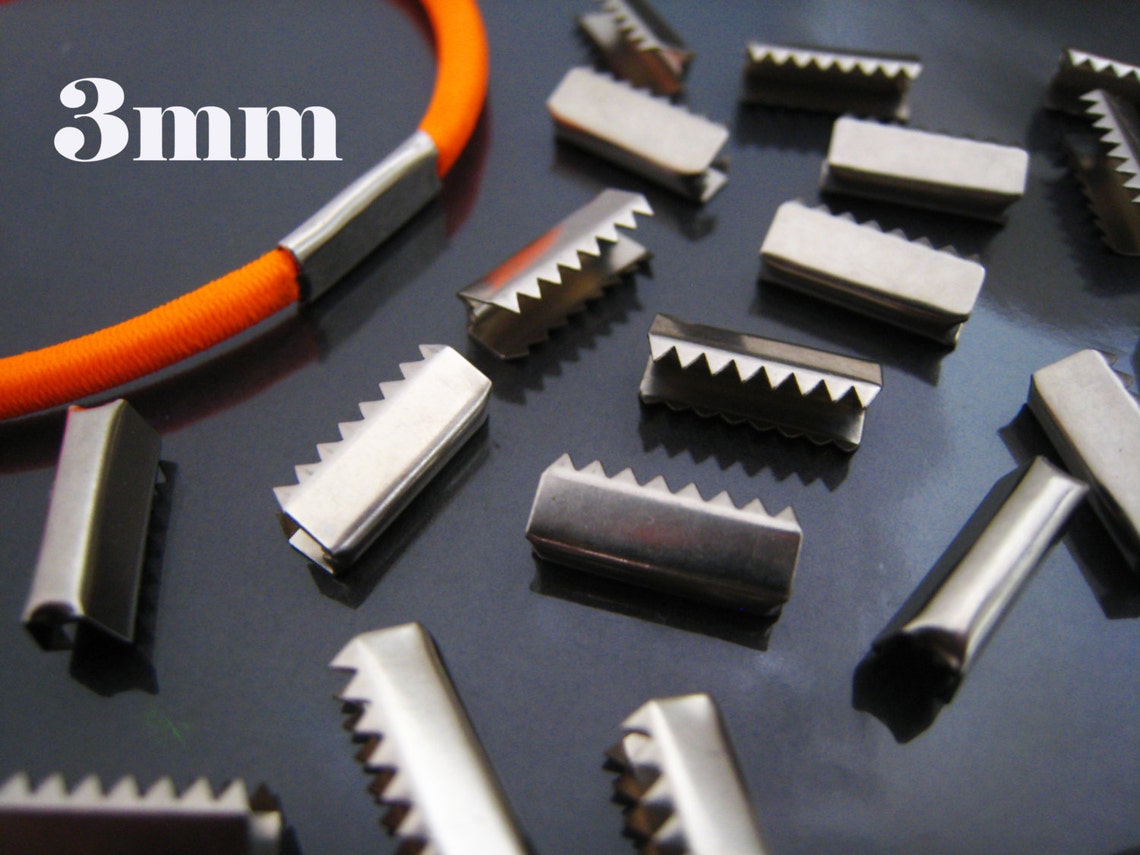 Finding 10 Pcs Silver Metal Fold Over Strong Crimp Head Etsy UK