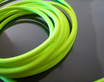A77 - 5 Yards of 3mm Neon Yellow Round Stretch Elastic Drawcord Rope Cord