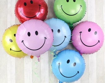 Luftballons - 18-Zoll-Smile-Gesicht-Ballon Emoji Ballon-Gelb-Rot-Blau-Grün oder Pink-Ballon 18 "( Birthday Decor & Party Ballonzubehör)