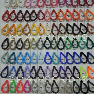 Cordon élastique 2 mm - 200 couleurs disponibles (A1-A70) pour cordon rond extensible avec cordon de serrage (1, 5 ou 10 yards)