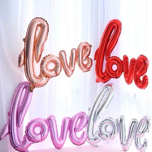 Balões LOVE - Balão ENORME vermelho ou rosa dourado Balão de coração grande Balões de amor Balão de casamento 42" (decoração de casamento e suprimentos para balões de festa)
