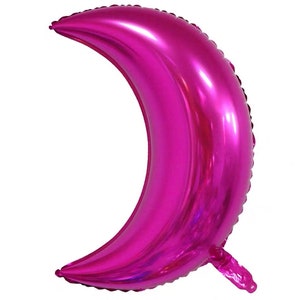 Moon Balloons - 36 inch HUGE Blue Moon Balloon or Fuchsia Moon Balloon ( Wedding Decor & Party Balloon Supplies )