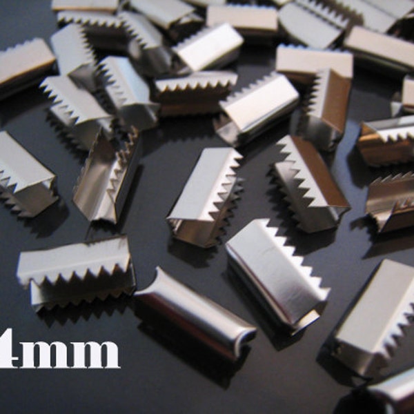 10x Solid Sterling Silver Leather Ribbon Cord End Clip Crimp Caps – 5.4mm, .925 Silver, Unbranded (#1708A)