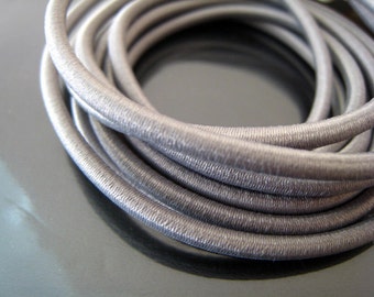 A138 - 1 Yard of 2mm Light Grey Round Stretch Elastic Drawcord Rope Cord